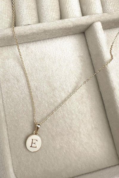 Modex Gold Enamel Letter Necklace