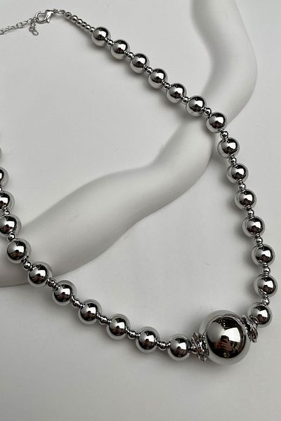 Modex Stone Detailed Row Ball Necklace (Ccb Size: 45+5 cm)