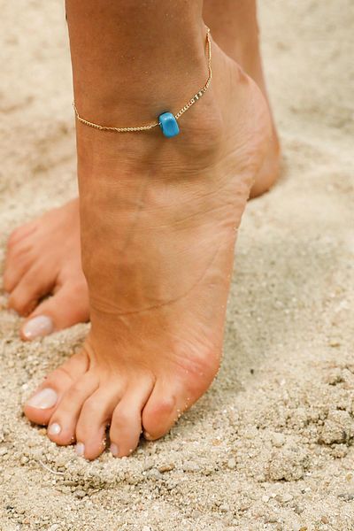 Modex Gold Turquoise Stone Anklet