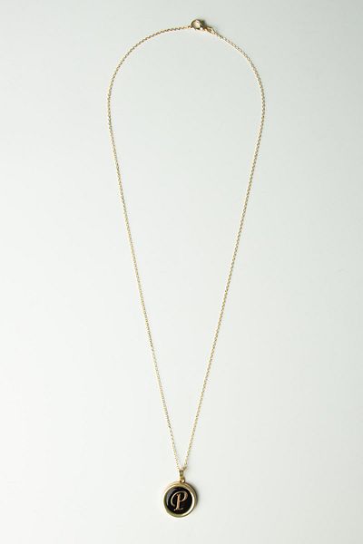 Modex Gold Black Pearlescent Letter Necklace