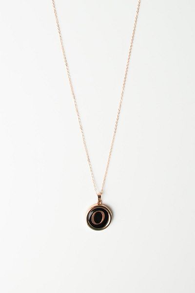 Modex Rose Black Pearlescent Letter Necklace