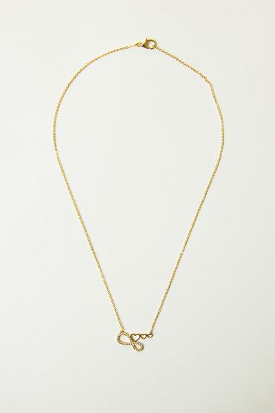 Modex Gold Heart-Infinity Figured Zircon Stone Necklace Gift for Lover