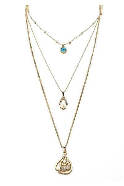 Modex Fatmaana - Triple Necklace with Hand and Evil Eye