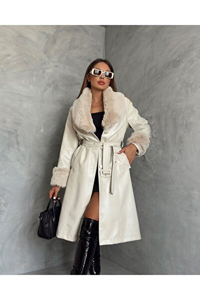 ZARİFTREND Deri Kürklü Kaban