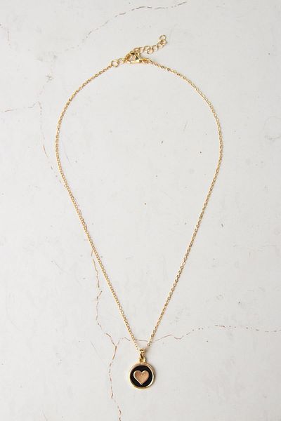 Modex Minimal Enameled Heart Necklace Gift for Lover