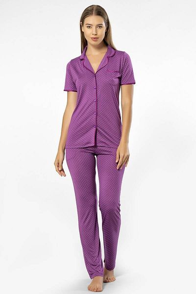TÜREN Polka Dot Short Sleeve Pajama Set