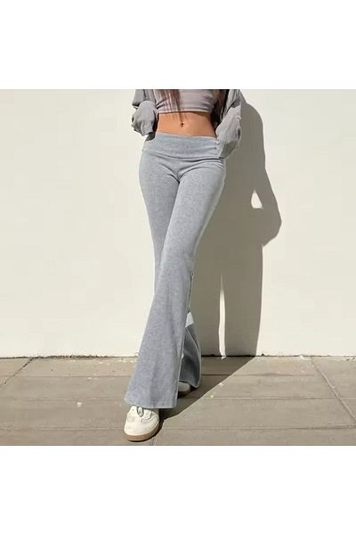 milio Gray Flared flare leggings pantalon normal waist