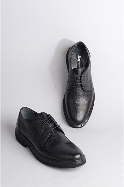 SEÇ KUNDURA اختيار 203 حذاء رجالي من الجلد الطبيعي بنعل EVA أسود-أسود