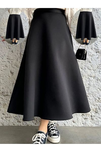 AŞAR MODA TEKSTİL Φούστα Μαύρη φούστα με φούστα