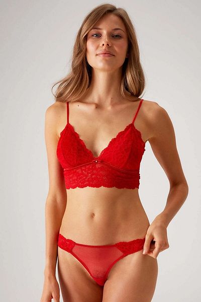 Pierre Cardin Thin Straps Lace Bralet Bra Set