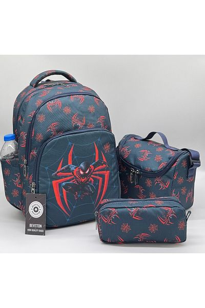 Bevitton Σχολική τσάντα 3 τεμαχίων Navy Blue για αγόρι - Μοτίβο χαρακτήρων