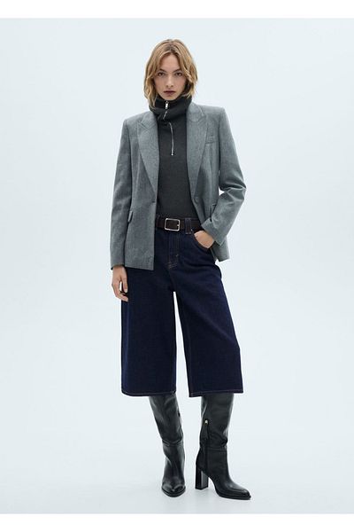 MANGO Woman Spălați cu apă bermude Jean