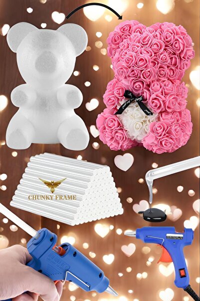 Chunky Frame Anahtar Korumalı 20w Sıcak Silikon Tabancası + 5 Adet Mum Silikon Hediye