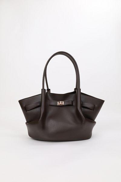 NOTHING Maria - Medium Women's Bag, Leather Brown, Drawstring Belt Detail