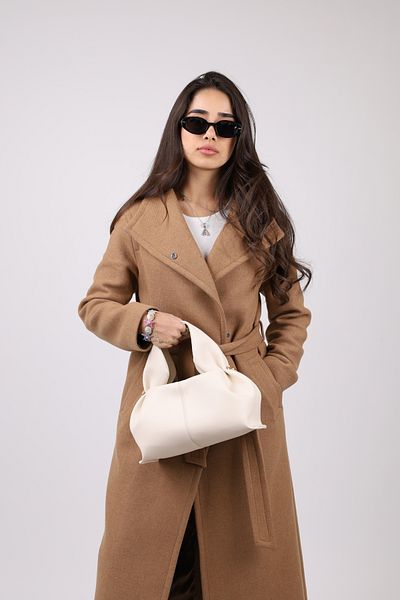 NOTHING Women's Cream Pleat Detailed Adjustable Strap Hand and Shoulder Tote Bag
