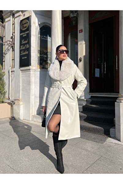 ZARİFTREND Vera Yaka Detaylı Deri Kaban