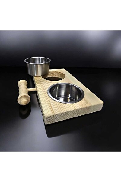 Ceritoğlu CERİTOĞLU ÇİFTLİ METAL & AHŞAP MAMALIK KANARYA-PAPAĞAN-MUHABBET YERLİ ÜRETİM 17x10 CM