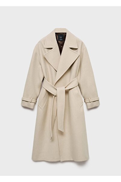 MANGO Woman Maksi Klapalı Manteco Yünü Palto