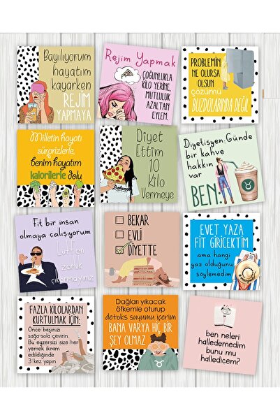 Pankart Evi Regimul Dieta Motto Citate Cărți de decorare 10cm Accesoriu 12buc...