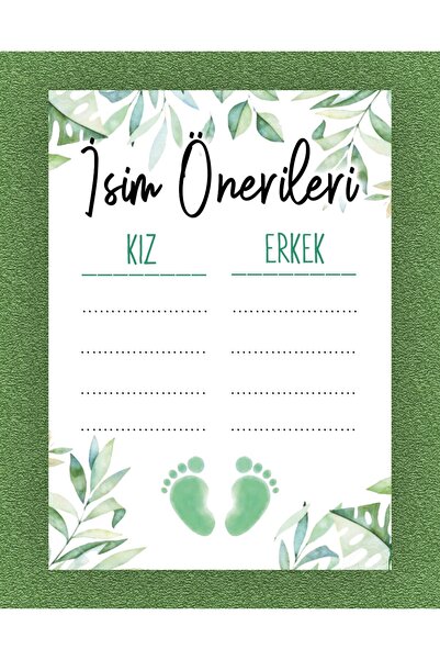 Pankart Evi Bebek Cinsiyet Partisi Babyshower Isim Önerisi? Oyun Kartı 9 Adet