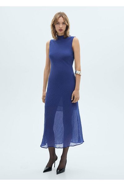 MANGO Woman Μίντι Φόρεμα Lyocell