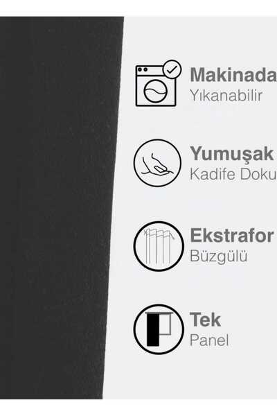 PİKKO HOME Velvet Textured Extrafor with Latched Mustard Yellow Color High Quality Single Wing Fon Curtain