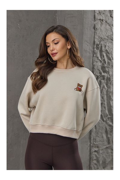 Elif Özbey Butik Μπεζ Teddy Ebroidery Λεπτομερής ιδρώτας