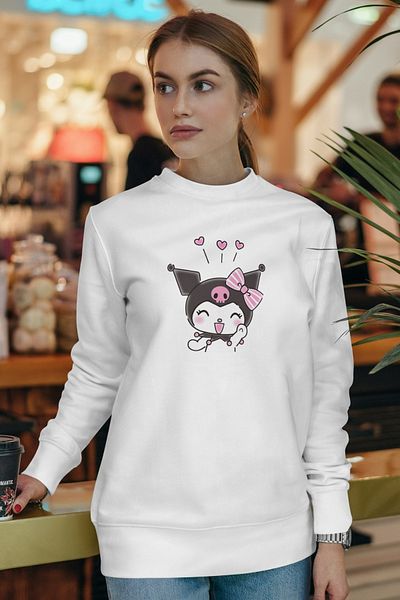 Texclusive Kuromi Sweatshirt Crew Neck White Mother Father Kids Adult Combination