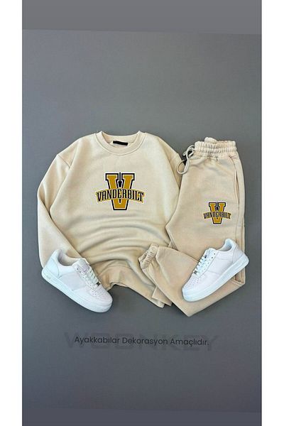 woonkey Σετ αθλητική φόρμα Unisex 3 νημάτων εμπριμέ 100% βαμβάκι