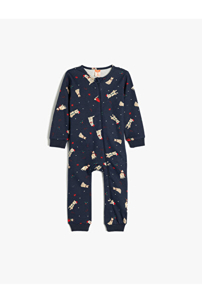 Koton Weihnachten Thema Teddybär gedruckt Jumpsuit Baumwolle