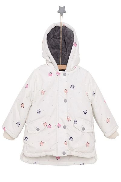 PODIUM GYM Trend New Cute Basic Panda/Bear Printed Hooded Baby Girl Coat/Mont