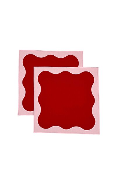 Matis Home Line نورا منديل أحمر مكون من قطعتين