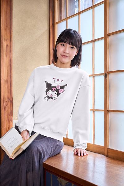 Texclusive Kuromi Sweatshirt Crew Neck White Mother Father Kids Adult Combination