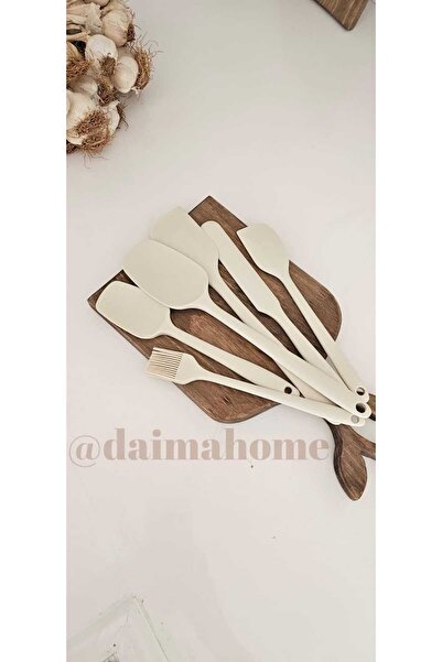 MİEN طقم مطبخ كريمي مقاوم للحرارة من السيليكون مكون من 6 قطع من Daima Home