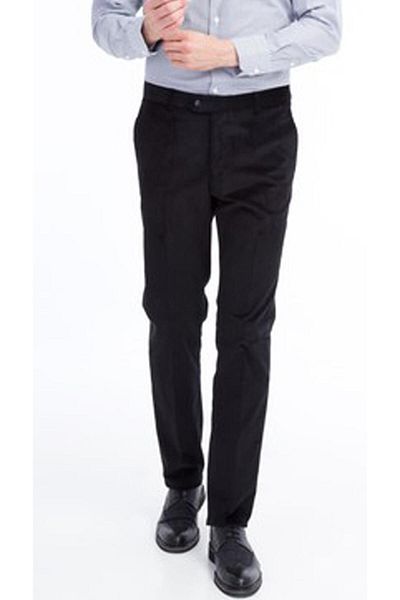 PANT POSİTİVE Merdan Black Classic Cut Men's Velvet Trousers-4863