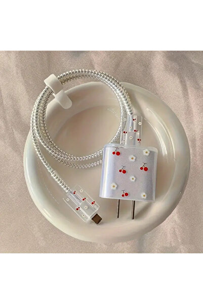 CASABLANCA Iphone 18w/20w Uyumlu Şarj Aleti Kılıfı, Şarj Kablo Koruyucu , Şar...