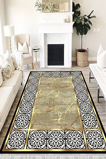 MOTTO HALI Modern Eko Punto Kaymaz Tabanlı Yıkanabilir Antibakteriyel Dijital...