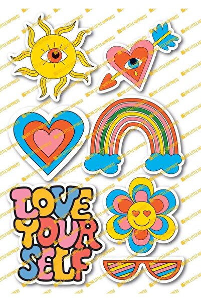 One Little Happiness Set de autocolante cu tematică Indie - Set de 7 autocola...