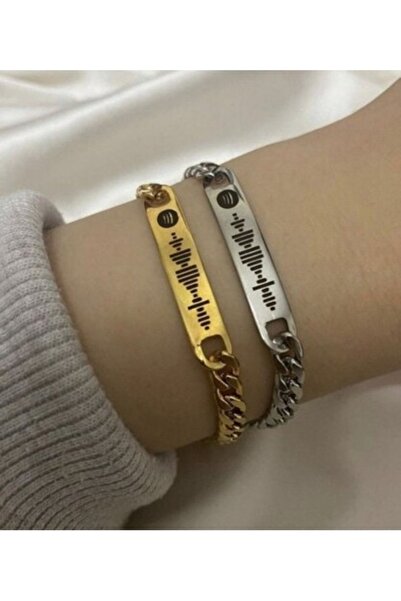 Doğaltaş Lazerizi Kişiye Özel Tasarım Lazer Işleme Spotify Qr Kodlu Çelik Zin...