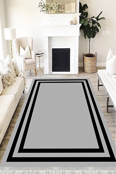 MOTTO HALI Modern Cotton Şönil Kaymaz Tabanlı Yıkanabilir Antibakteriyel Diji...