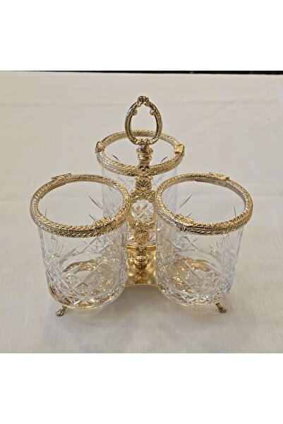 AlyaHomeAksesuar Gold Colored Triple Spoon Holder Set