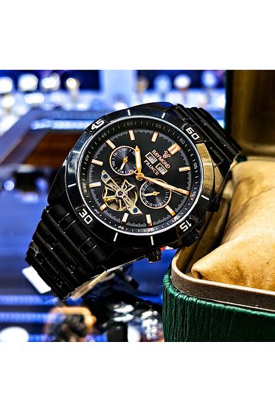 Raymond Black Automatic Steel Men's Wrist Watch