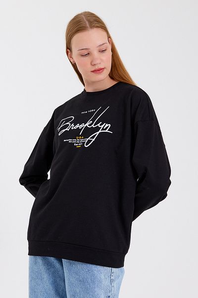 Superlife Тънък суитшърт Superlife с кръгло деколте с голям размер, ръчно написан Brooklyn Spr23swk331