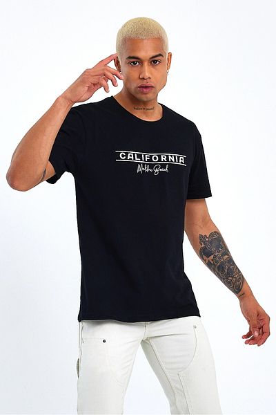 Superlife Ανδρικό μπλουζάκι με λαιμόκοψη Superlife - Regular Fit California printed T-shirt