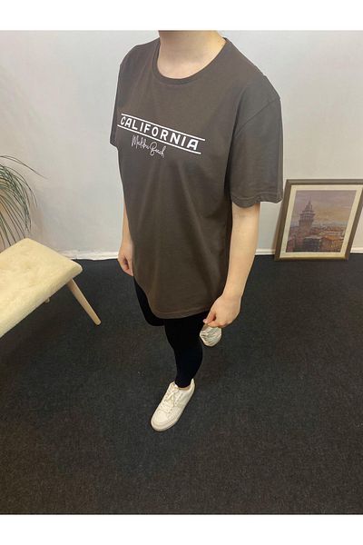 Superlife Superlife Γυναικεία Ποδηλασία Oversize Fit California εμπριμέ μπλουζάκι