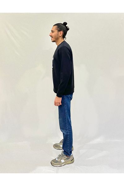 Superlife Süperlife Ανδρικό φούτερ με λαιμόκοψη με λαιμόκοψη άνετη εφαρμογή με 3 νήματα πάχος N με στάμπα Spr24sw25
