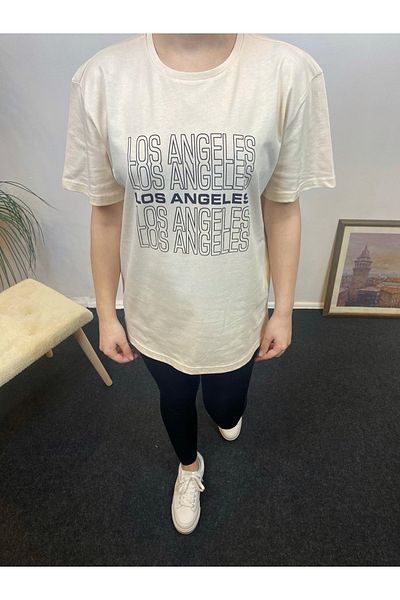 Superlife Süperlife Γυναικείο T-Shirt με λαιμόκοψη με στάμπα με στάμπα Spr24tsk305