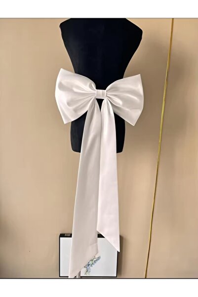 LO ADORO Cataramă cu fundă din satin pentru femei - Accesoriu pentru păr și rochie de mireasă