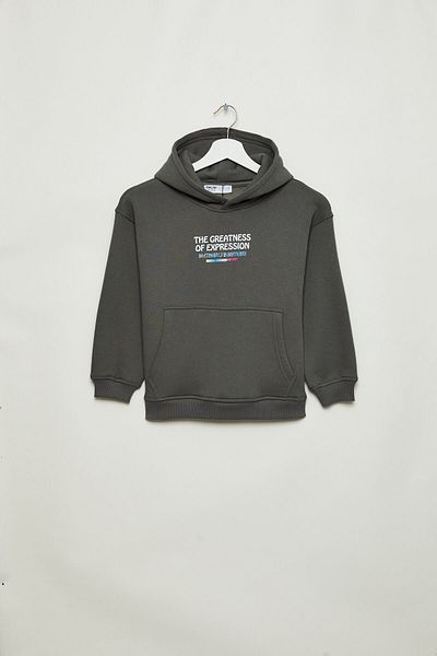 GRIMELANGE Kiwior Boy Cotton Polyester Anthracite Sweatshirt