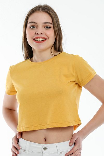 Superlife Women's Crop Knitted T-Shirt Spr21y13